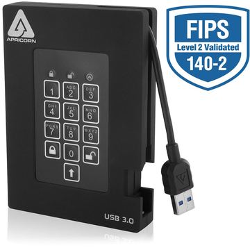 Apricorn Aegis Padlock Fortress A25-3PL256-2000F - Festplatte - verschlüsselt - 2 TB - extern (tragbar) von LumaTech
