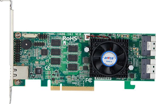 Areca ARC-1886-16I - PCI Express 4.0 - SAS - SATA - PCI Express x8 - 12 Gbit/s - 8000 MB - DDR4
