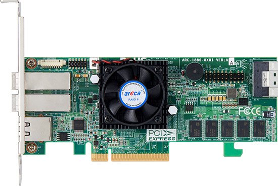Areca Raid Controller ARC-1886-4X8I 8-Port Tri Mode PCIe 4.0 x8 4x SFF 8644 extern - Raid-Controller - PCI-Express