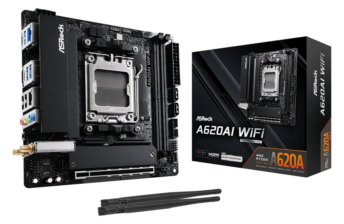ASRock A620AI WiFi AM5 mITX HDMI retail - AMD Sockel AM5 (Ryzen Zen4) - DDR5