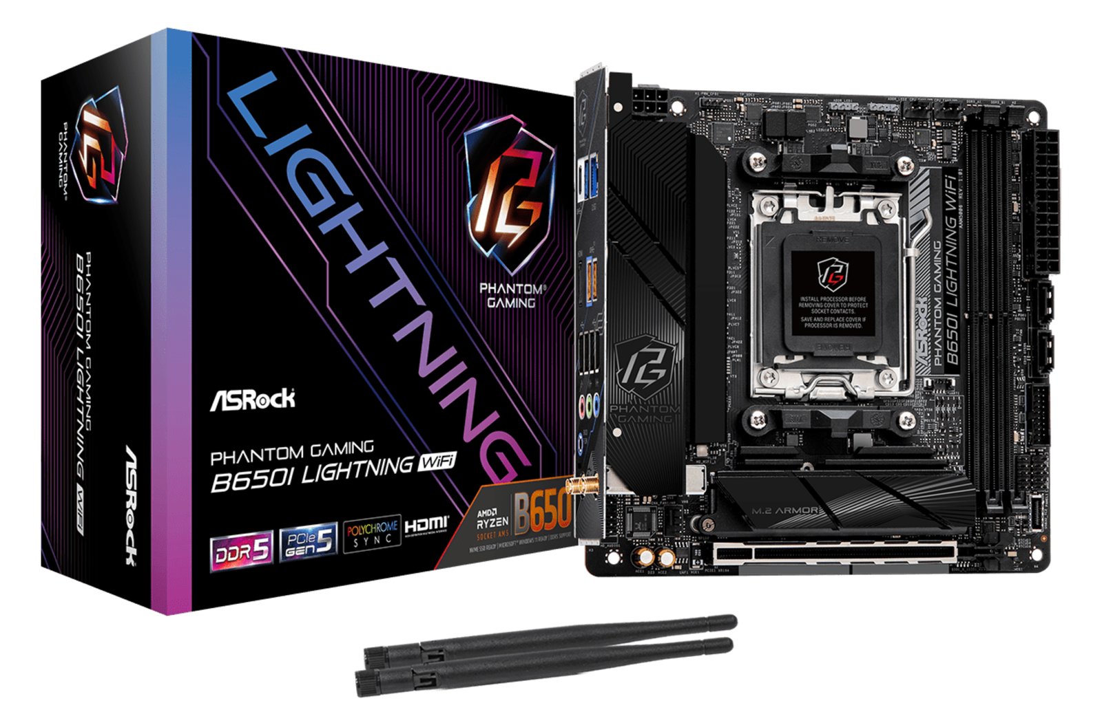 ASRock B650I Lightning WiFi AM5 mITX HDMI DDR5 retail - AMD Sockel AM5 (Ryzen Zen4)