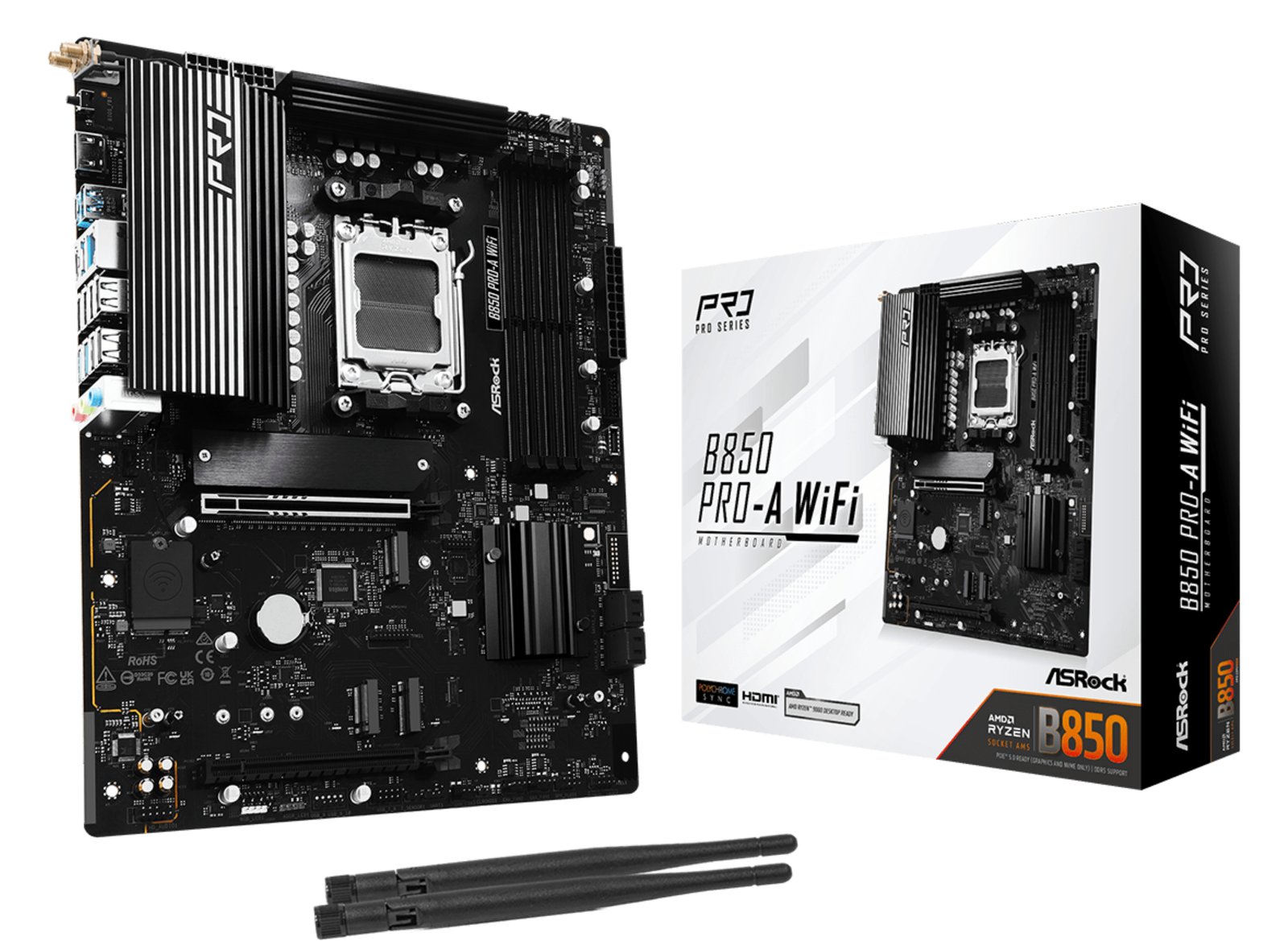 ASRock B850 Pro-A WiFi - Motherboard - ATX - Socket AM5 - AMD B850 Chipsatz - Onboard-Grafik (CPU erforderlich)