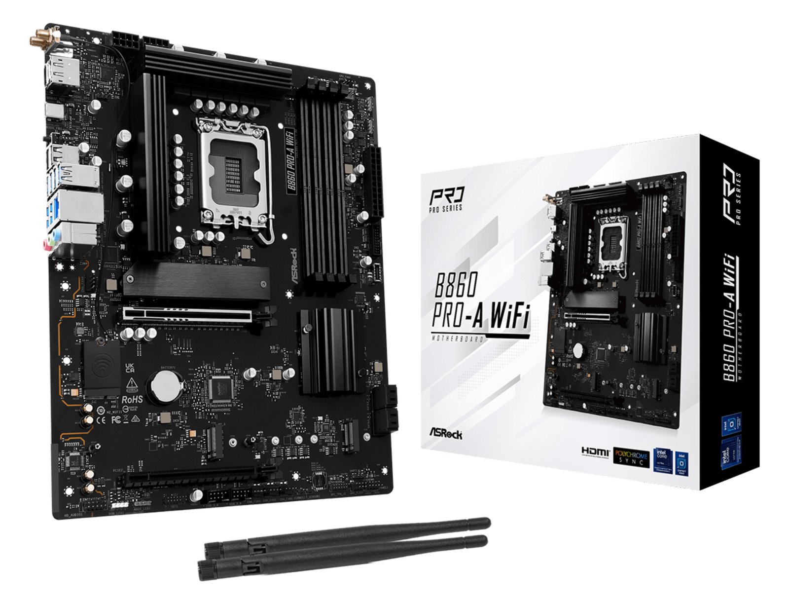 ASRock B860 Pro-A WiFi - Motherboard - micro ATX - LGA1851-Sockel - B860 Chipsatz - Onboard-Grafik (CPU erforderlich)