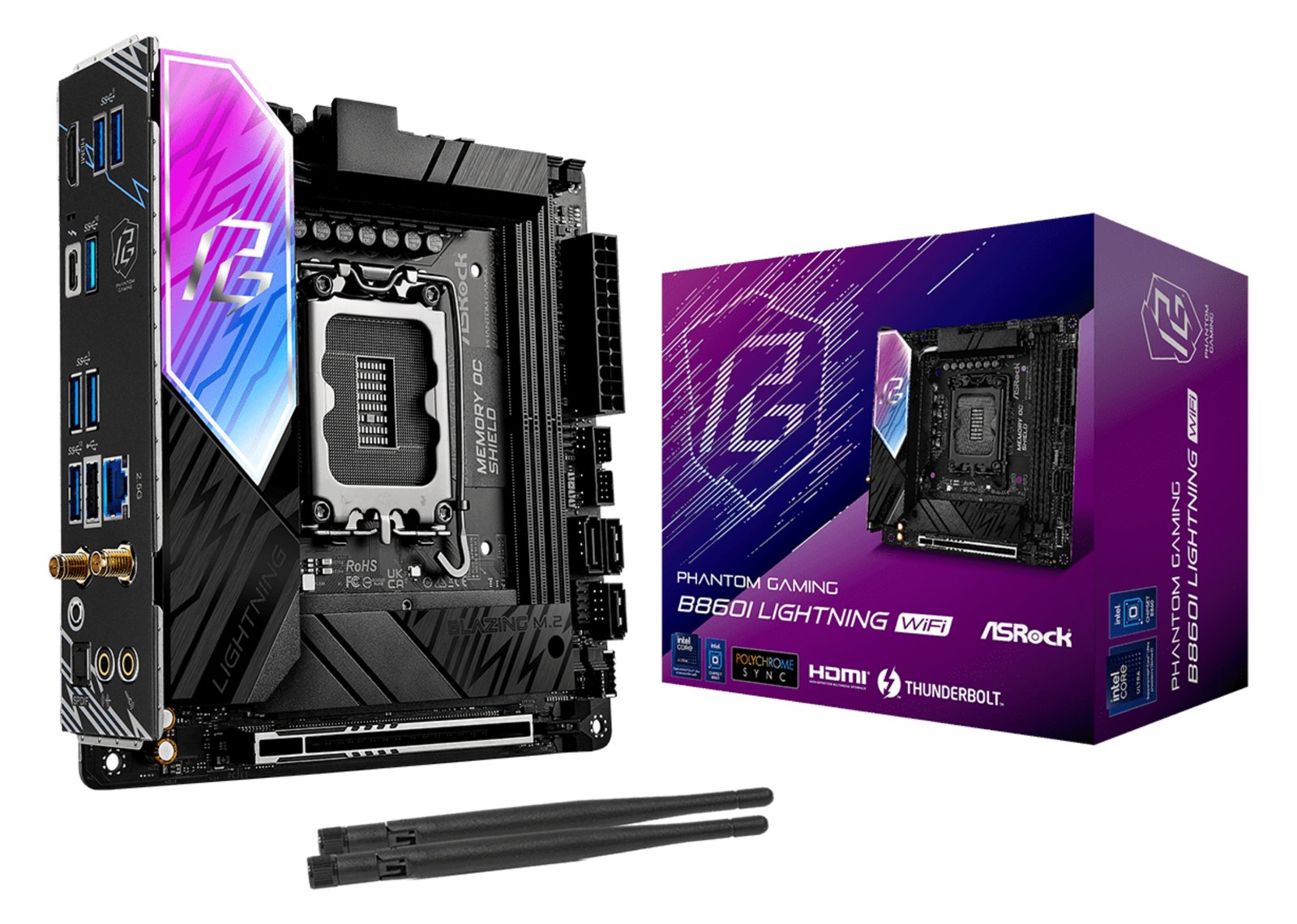 ASRock B860I Lightning WiFi 1851 mITX HDMI DDR5 - DDR5 - HDMI