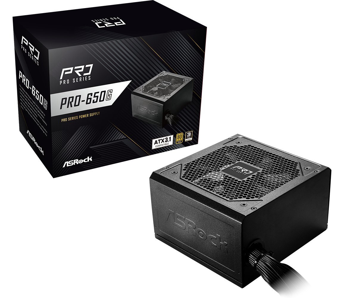 ASRock Pro Series Pro-650G ATX 80+ Gold black - Netzteil - ATX