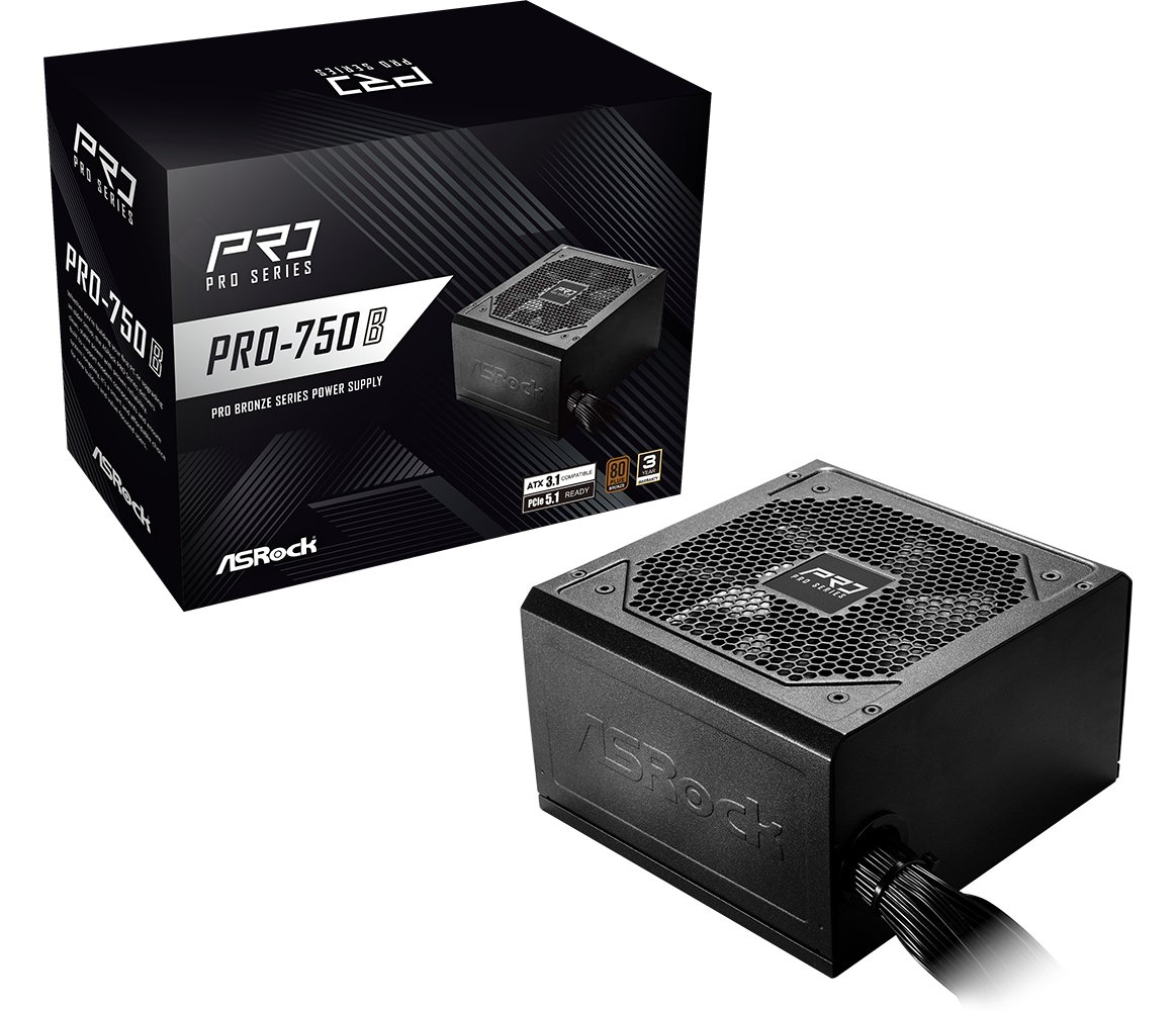ASRock Pro Series Pro-750B ATX 80+ Bronze black - Netzteil - ATX