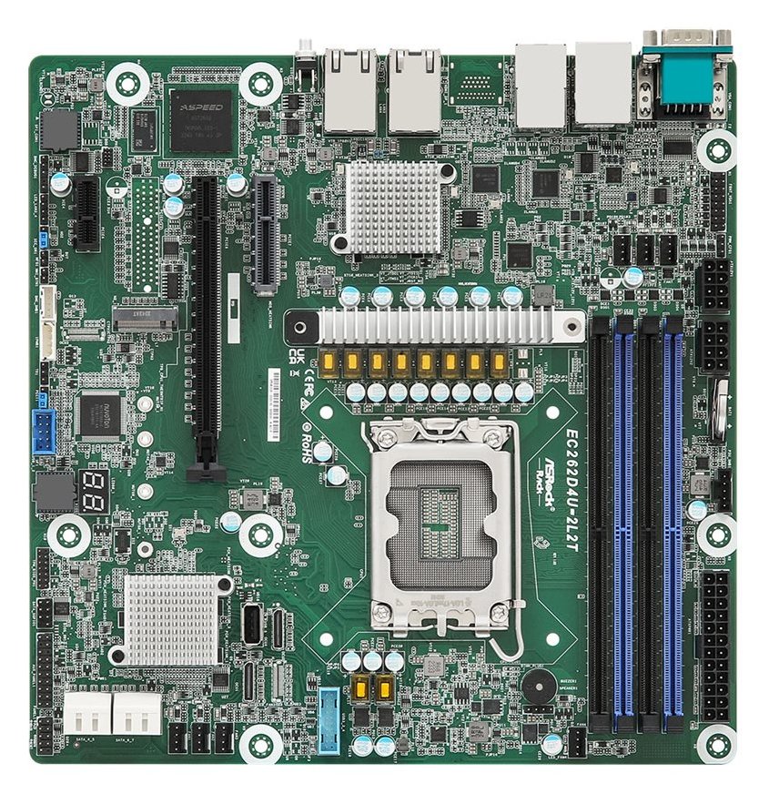 ASRock Rack EC262D4U-2L2T - Motherboard - micro ATX - LGA1700-Sockel - C262 Chipsatz