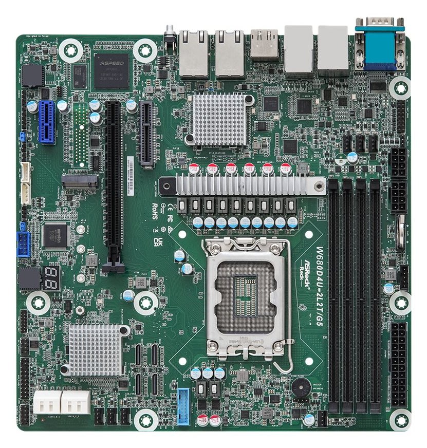 ASRock Rack W680D4U-2L2T/G5 - Motherboard - micro ATX - LGA1700-Sockel - W680 Chipsatz