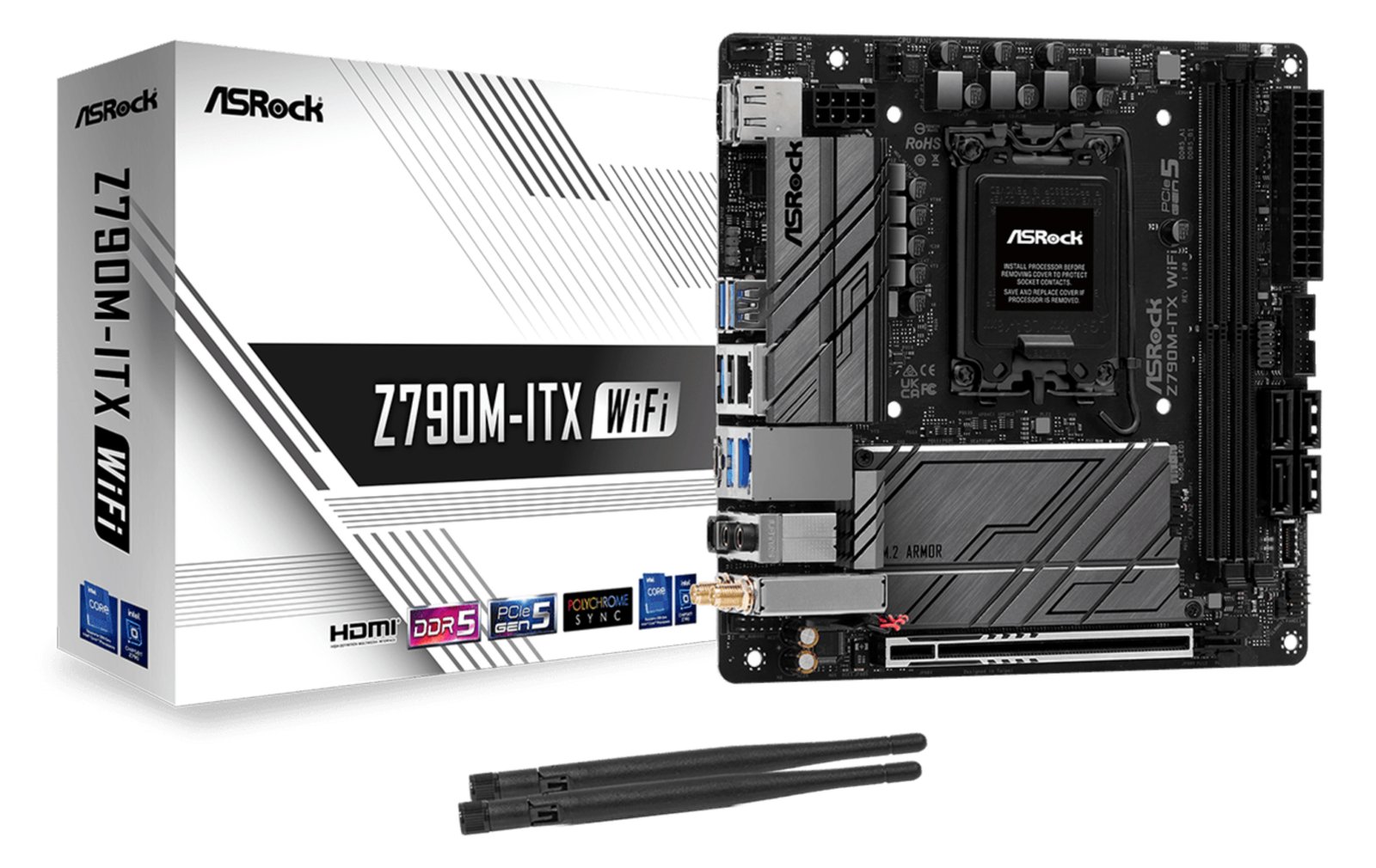 ASRock Z790M-ITX WiFi - Motherboard - Mini-ITX - LGA1700-Sockel - Z790 Chipsatz - Bluetooth, Gigabit LAN