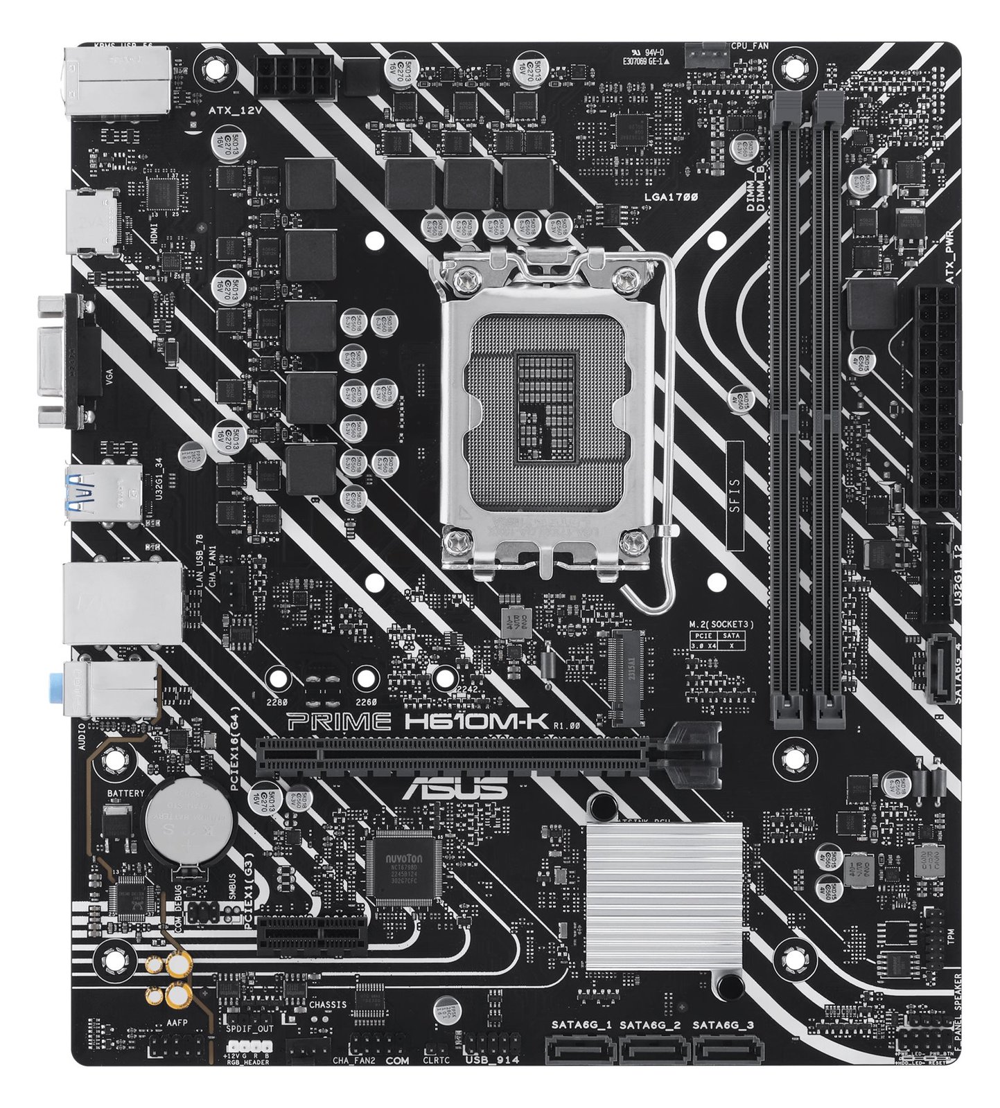 ASUS PRIME H610M-K - Motherboard - micro ATX - LGA1700-Sockel - H610 Chipsatz - USB 3.2 Gen 1 - Gigabit LAN