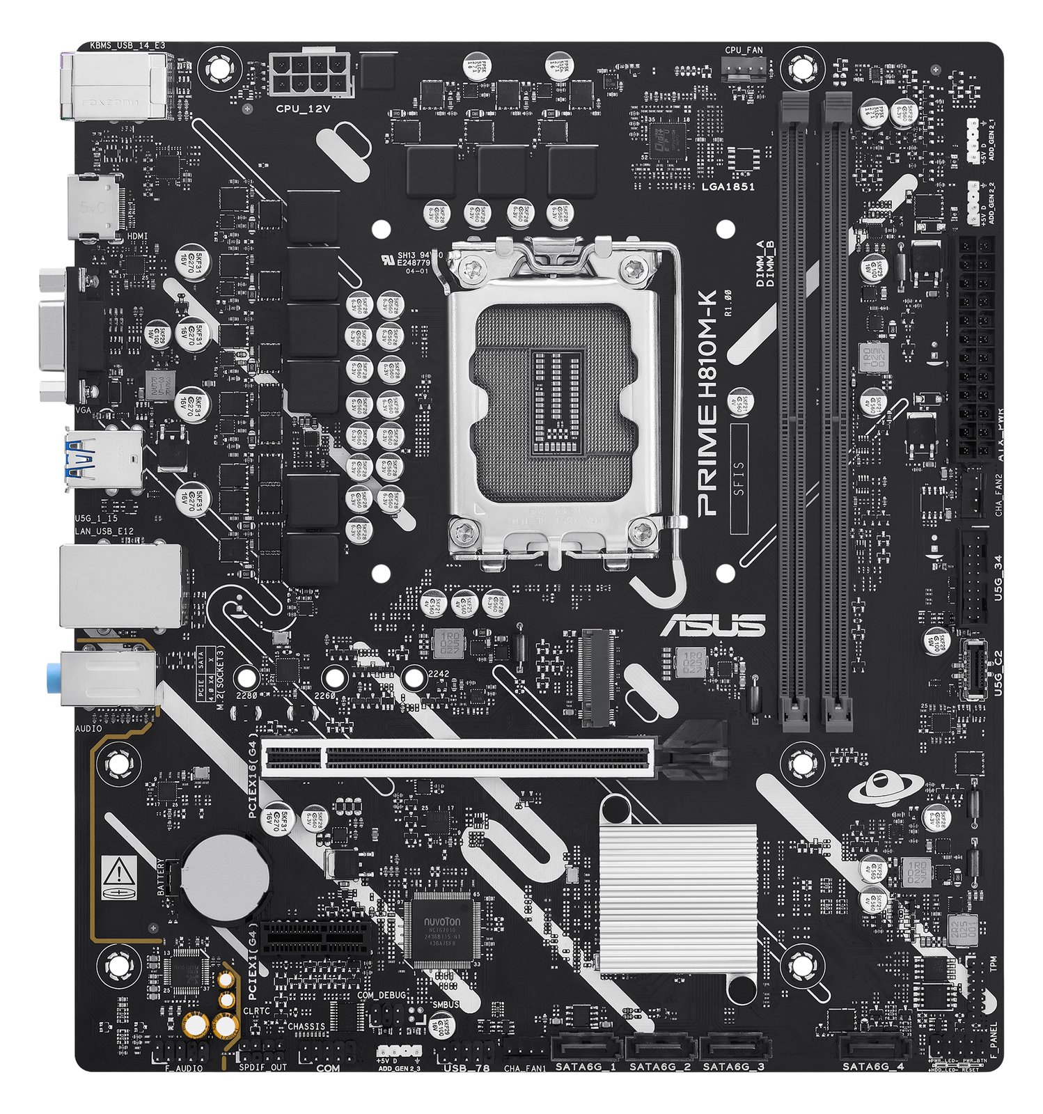 ASUS PRIME H810M-K-mATX Mainboard Sockel 1851 HDMI/VGA - Mainboard - Intel Sockel 1851 (Core Ultra 100&200)