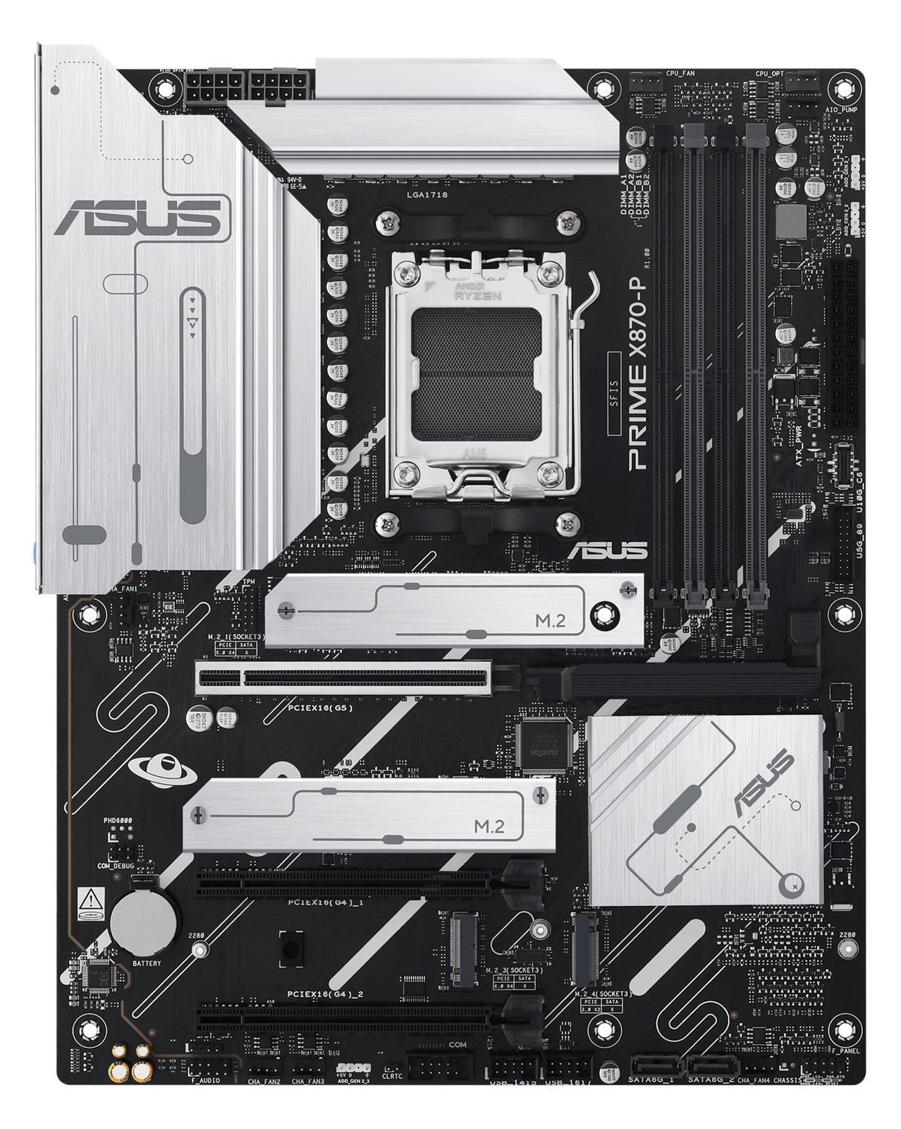 ASUS PRIME X870-P - Motherboard - ATX - Socket AM5 - AMD X870 Chipsatz - USB4, USB 3.2 Gen 2, USB-C 3.2 Gen2