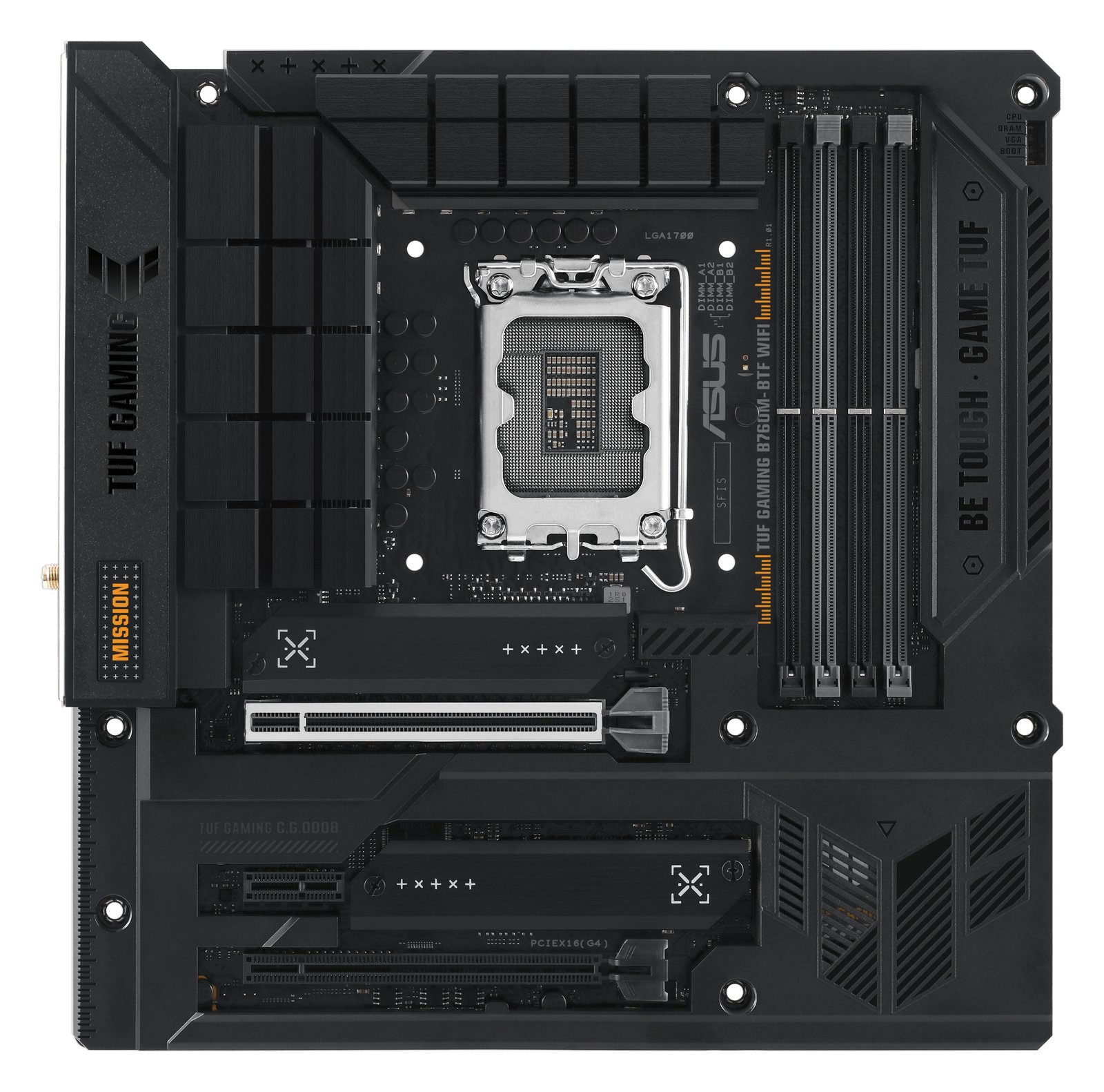 ASUS TUF GAMING B760M-BTF WIFI - Motherboard - micro ATX - LGA1700-Sockel - B760 Chipsatz - USB 3.2 Gen 1, USB 3.2 Gen 2