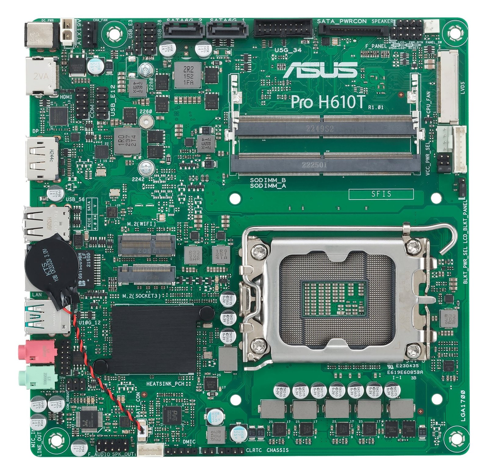 ASUS Pro H610T-CSM - Motherboard - Mini-ITX - LGA1700-Sockel - H610 Chipsatz