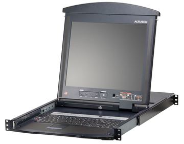 ATEN 16-Port Cat 5 Dual Rail 17i LCD KVM Switch with USB Peripheral Support Broadcast von LumaTech
