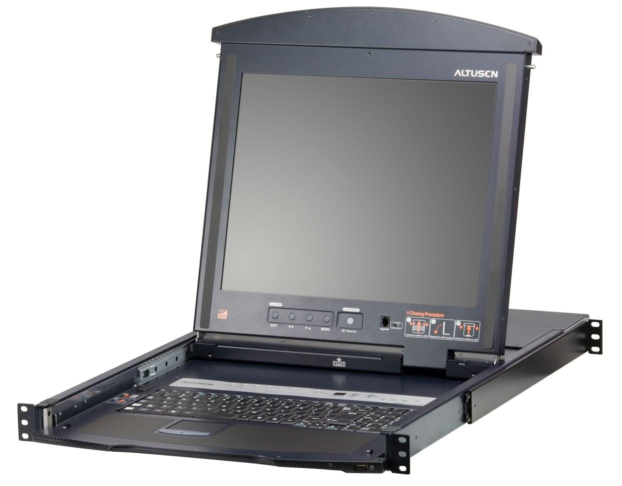ATEN 16-Port Cat 5 Dual Rail 17i LCD KVM Switch with USB Peripheral Support Broadcast