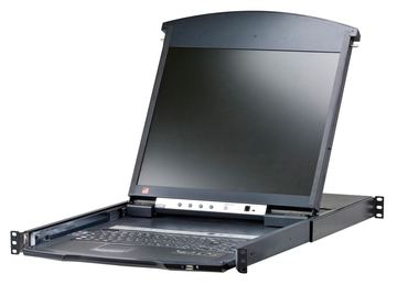 ATEN 17i LCD Cat5e/6 KVM Over IP Switch Dual Rail -German Keyboard - 8-Port - PS/2 von LumaTech