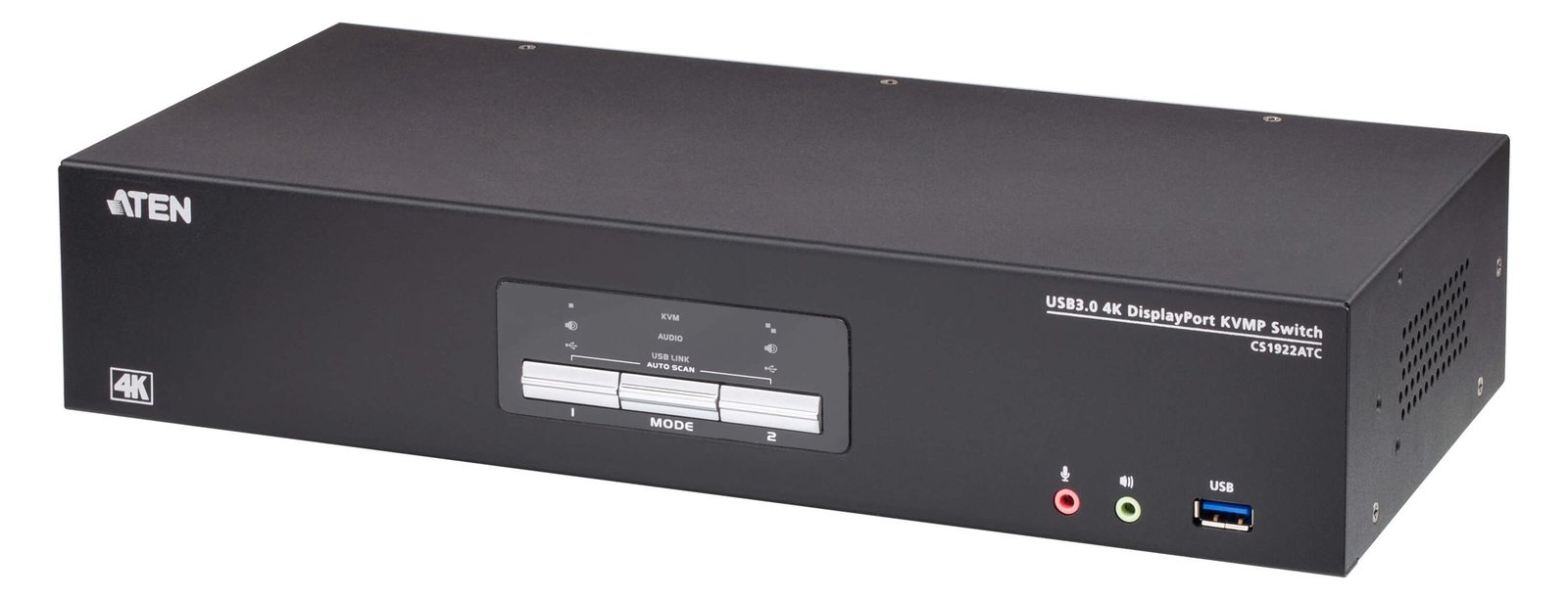 ATEN 2-Port USB True 4K DisplayPort KVM Switch - KVM-Umschalter - 2-Port