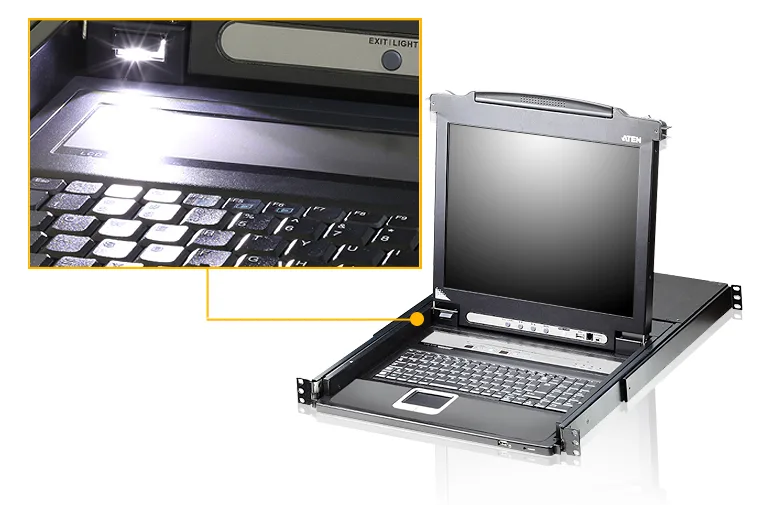 ATEN CL5708MW (GB) 8-Port 17 Wide KVM - ATEN CL5708MW 43cm wide LCD KVM Switch - USB-PS/2,VGA, Ansicht 4