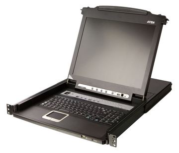 ATEN CL5716MW DE KVM Switch 16Port 17,3-LCD SingleRail (PS/2-USB VGA) DE-Layout von LumaTech