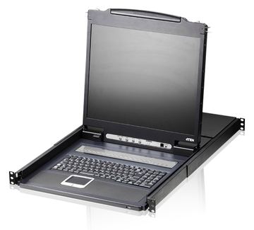 ATEN LCD KVM Switches CL1308N - KVM-Konsole mit KVM-Switch - 8 Anschlüsse - PS/2, USB - 48.3 cm (19) - GB-Layout von LumaTech