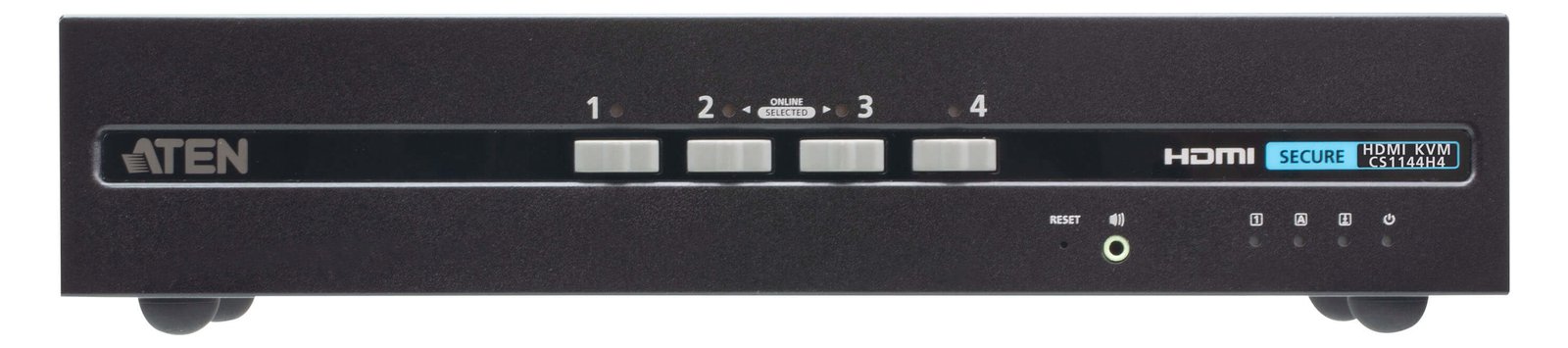 ATEN Sicherer KVM-Switch mit 4 USB-HDMI-Dual Display (PSD PP v4.0-konform) - 4K Ultra HD - 7,2 W - Schwarz