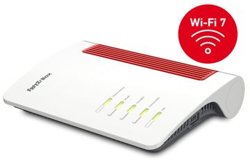 AVM FRITZ!Box 4690, Wi-Fi 7 (802.11be), Dual-Band (2,4 GHz/5 GHz), Ethernet/LAN, Rot, Weiß, Tabletop-Router von LumaTech