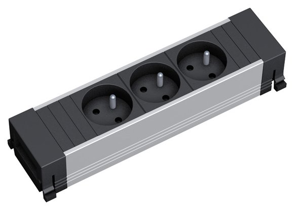Bachmann 317.102 - 0,1 m - 3 AC-Ausgänge - Aluminium - Schwarz - 1 Stück(e)