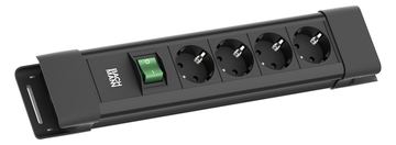 Bachmann CONNECTUS 4xCEE7/3 1xSchalter 2.0m CEE7/7 Schwarz von LumaTech