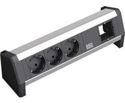 Bachmann DESK 1 - 3 AC-Ausgänge - Indoor - Typ E - Aluminium - Schwarz - 230 V