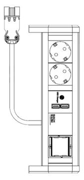Bachmann DESK 1 - Steckdosenleiste - Wechselstrom 250 V - Eingabe, Eingang GST18i3 - Ausgangsanschlüsse: 2 von LumaTech