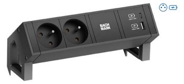 Bachmann Desk 2 - 2 AC-Ausgänge - Indoor - Typ E - Schwarz - 1 Stück(e) von LumaTech