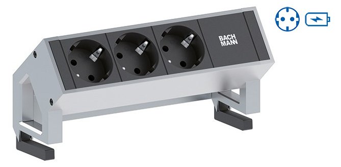 Bachmann DESK 2 - Steckdosenleiste - Wechselstrom 250 V - Eingabe, Eingang GST18 - Ausgangsanschlüsse: 1