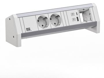 Bachmann DESK 2xCEE7/3 1xUSB902.0293A/C 22W 1xCM GST18 RAL9010 von LumaTech
