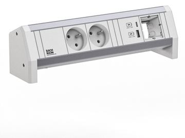 Bachmann DESK 2xUTE 1xUSB A/C 902.029822W 1xCM GST18 RAL9010 von LumaTech