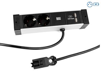 Bachmann DESK RAIL 2xUTE 1xUSB 941.102Charger von LumaTech