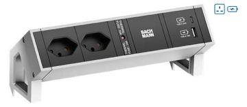 Bachmann DESK2 2xUK 1xUSB A&C902.91322W 0.2m GST18 INOX von LumaTech