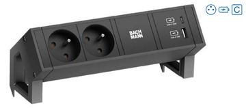 Bachmann DESK2 2xUTE 1xUSB A&C 902.98322W 1xCM 0.2m GST18 RAL9005 von LumaTech