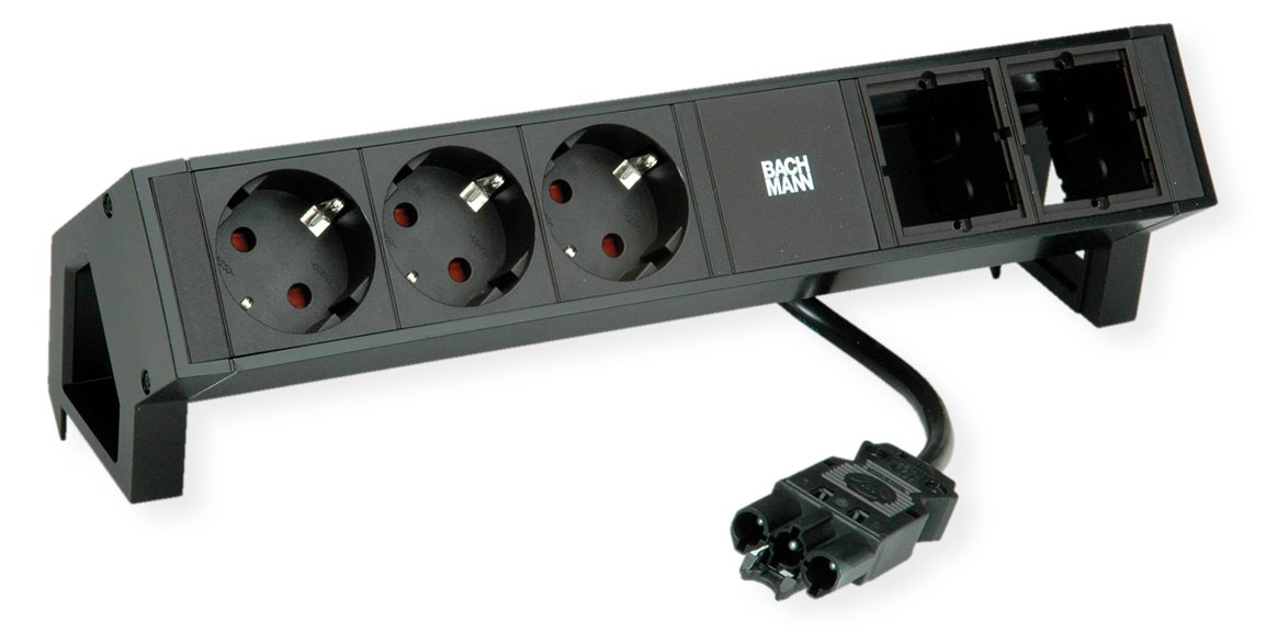 Bachmann DESK2 3xCEE7/3 2xCM 902.607Strom 0 2m GST18 RAL9005