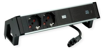 Bachmann DESK2 ALU BLACK 2xP40 937.3271xUSBC 60W 0,2m GST18 von LumaTech