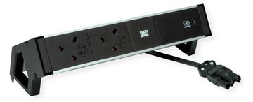 Bachmann DESK2 ALU BLACK 2xUK937.3151xUSBC 60W 0.2m GST18 von LumaTech