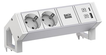 Bachmann DESK2 ALU WHITE 937.4022xCEE7/3 1xUSB A/C 22W 0 2m GST18 von LumaTech