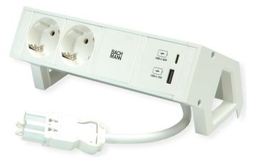 Bachmann DESK2 white 2xCEE7/3 902.32011xUSB A/C 22W 0 2m GST18 von LumaTech