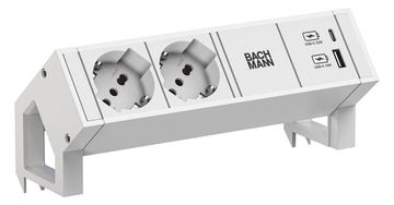 Bachmann DESK2 white 2xCEE7/3 902.32131xCM 1xUSB A/C 22W 0 2m GST18 von LumaTech
