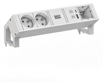 Bachmann DESK2 white 2xUTE 1xCM 902.31021xUSB A/C 22W 0 2m GST18 von LumaTech