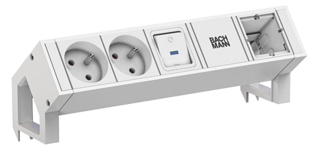 Bachmann DESK2 white 2xUTE902.31031xSchalter 1xCM 0 2m GST18 RAL9010