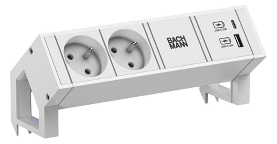 Bachmann DESK2 white 2xUTE902.32071xUSB A/C 22W 0 2m GST18
