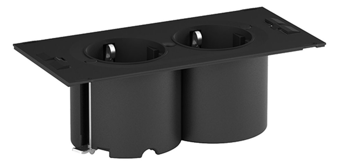 Bachmann DUE - 2 m - Indoor - Kunststoff - Schwarz - 2 AC-Ausgänge - 141 mm