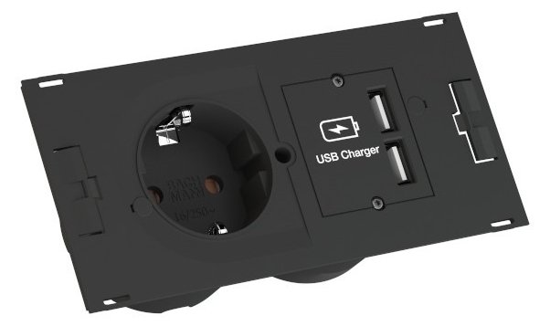 Bachmann DUE - Steckdose - 2P - Typ F, USB - mit Verschluss