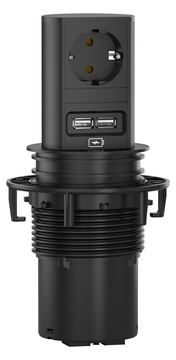 Bachmann ELEVATOR 1xCEE7/3928.01771xUSB Charger 2 0m CEE7/7 RAL9005 von LumaTech